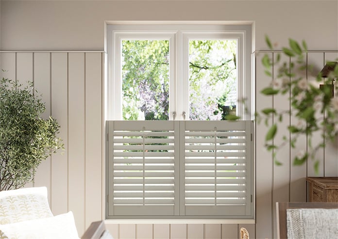 Bromley, Urban Greige - Cafe Style Plantation Shutter - Image 3